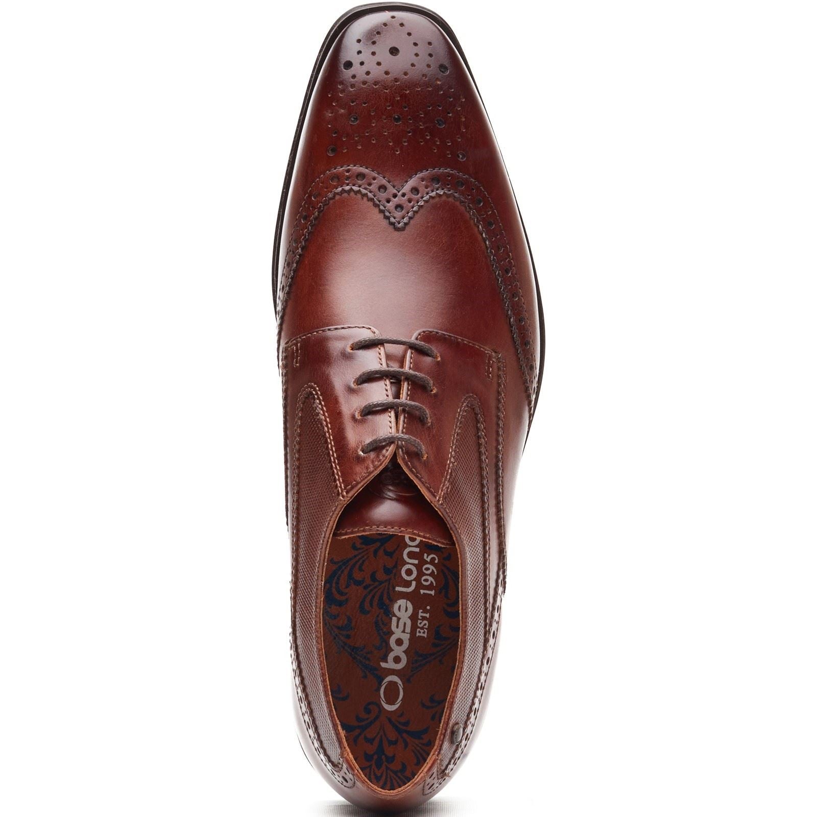 Base London Steeple Brogue Leather Men's Burnt Tan Brogues Shoes