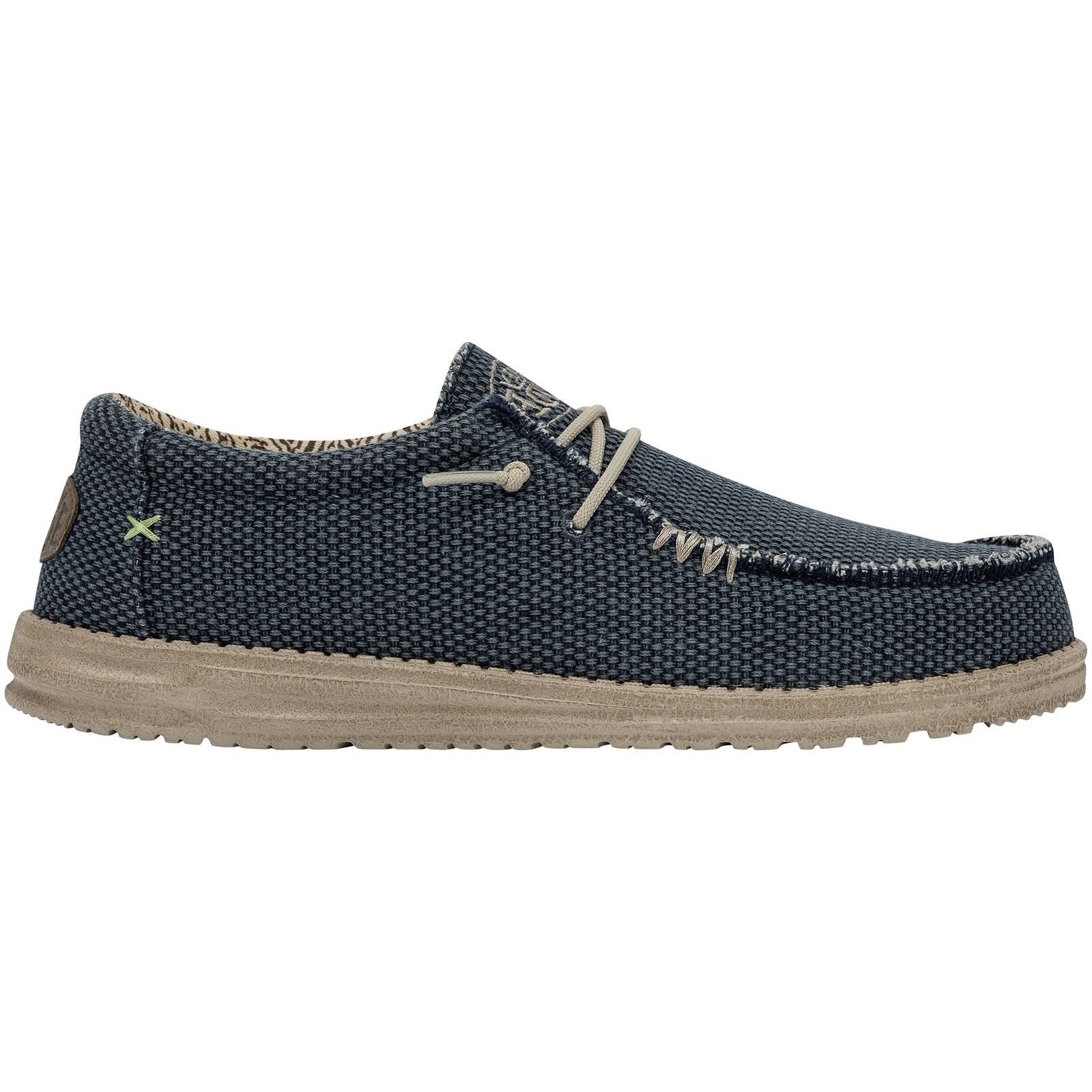 HEYDUDE Wally Braided Polyester Men's Blue Night Loafers