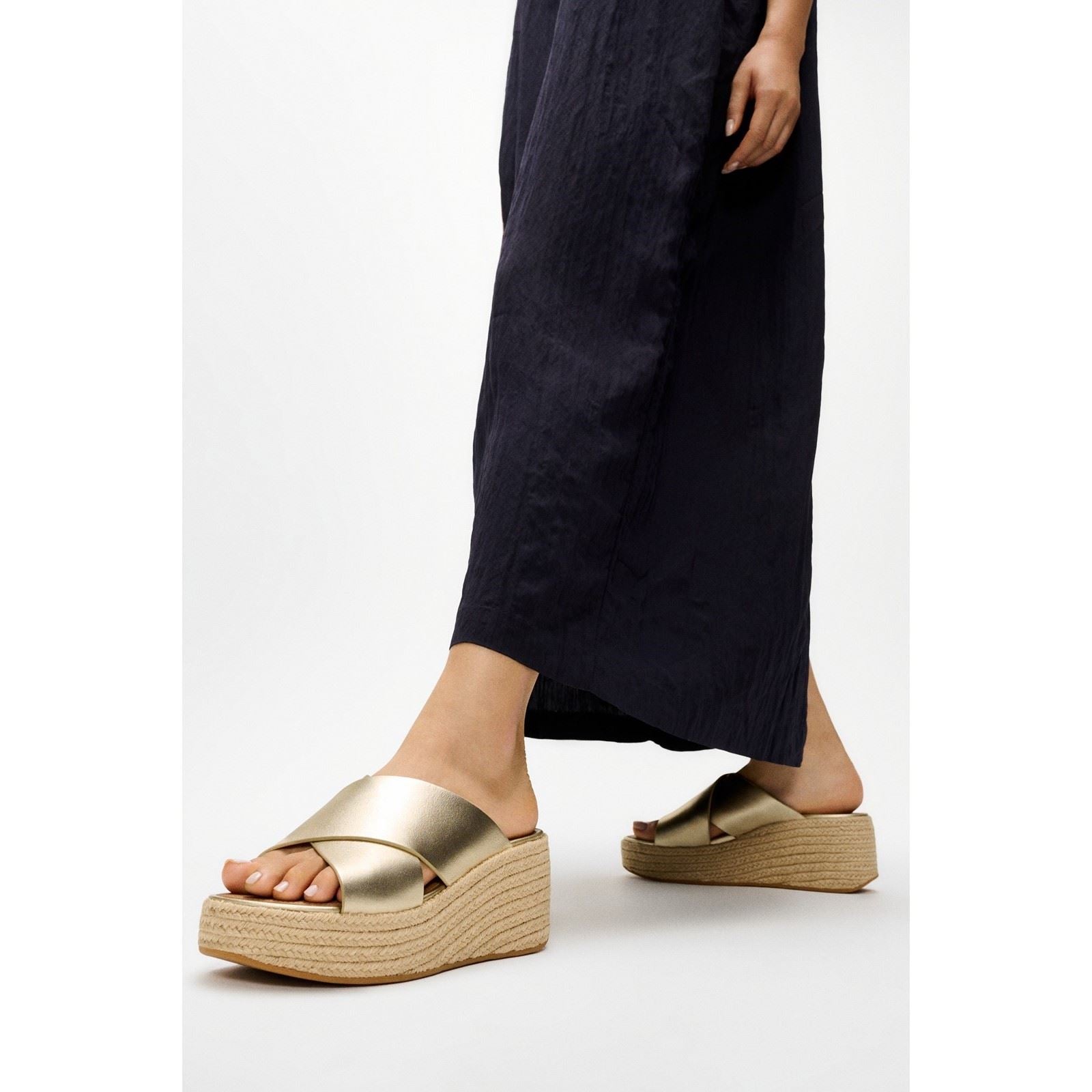 Fitflop Platfforms Leather Women's Platino Sandals