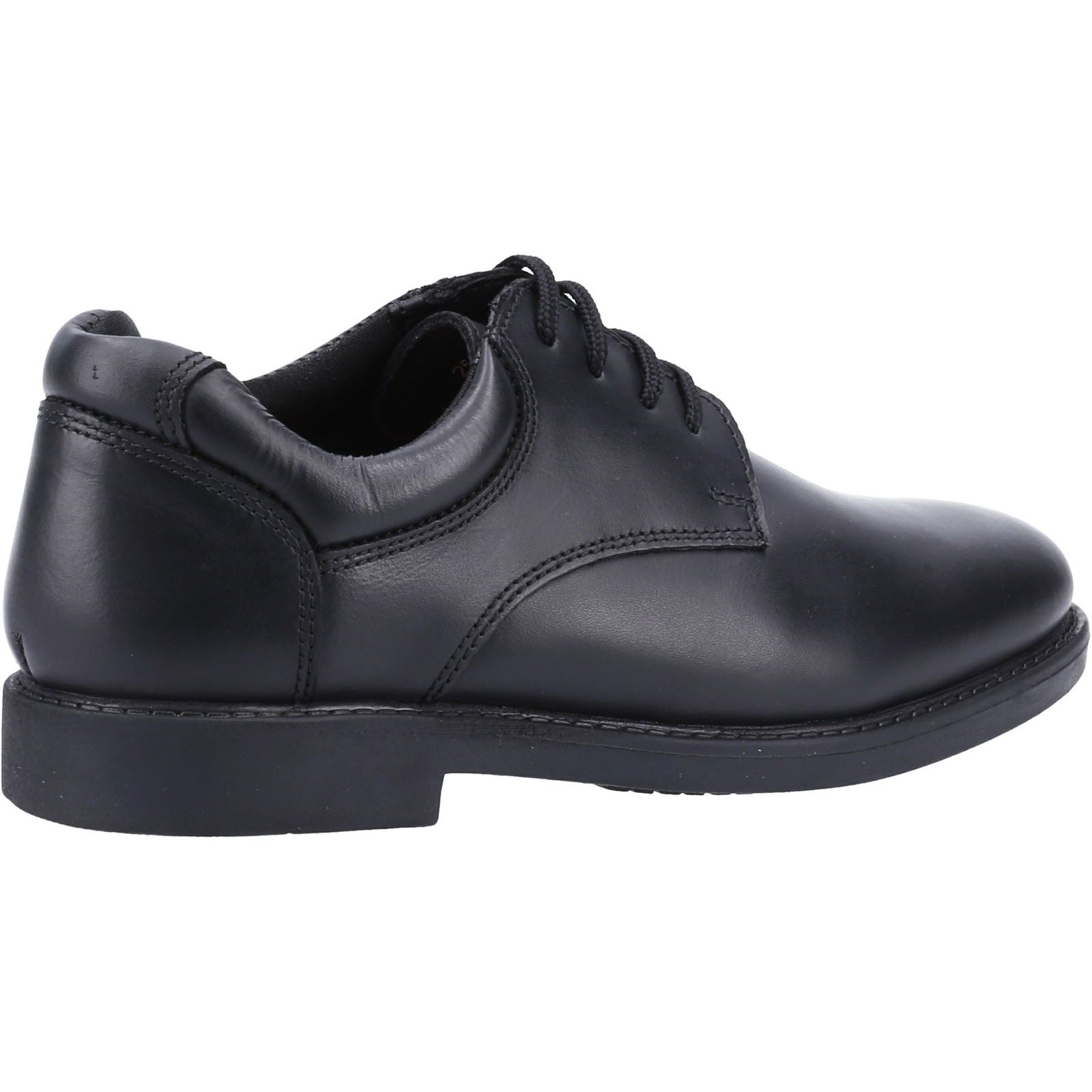 Hush Puppies Tim Youth Boys Black Leather Shoes