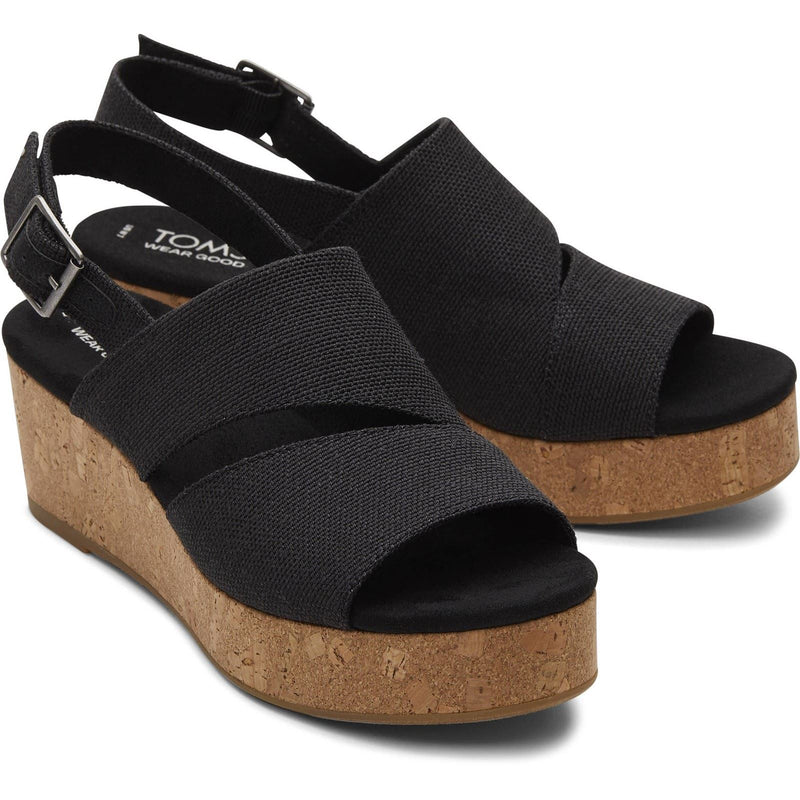 TOMS Claudine Nylon Women's Black Wedges