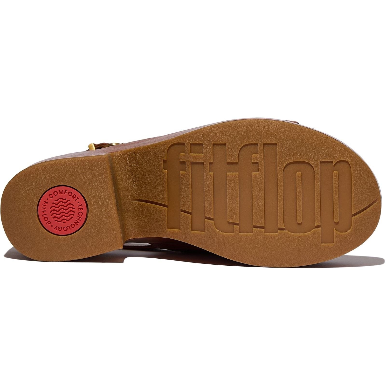 Fitflop Platfforms Heeled Backstrap Leather Women's Deep Tan Sandals