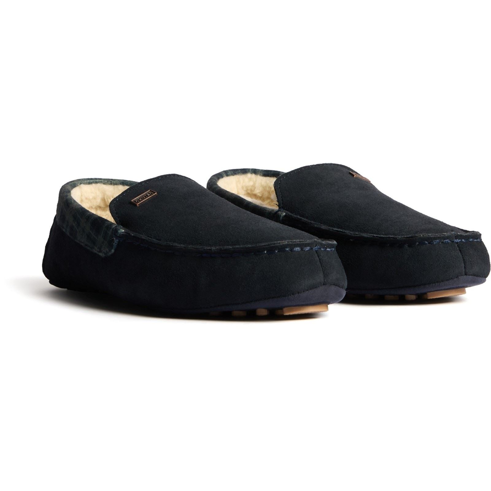 Hunter Moccassin Slipper Suede Men's Navy Slippers