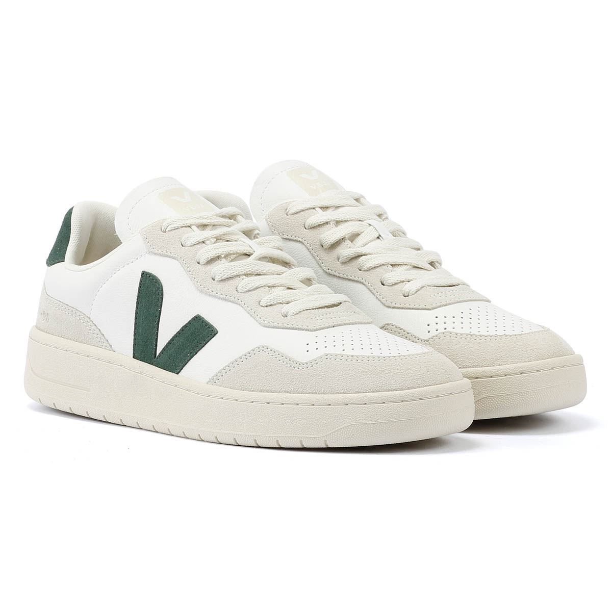 Veja V-90 Leather Men's White/Cyprus Sneakers