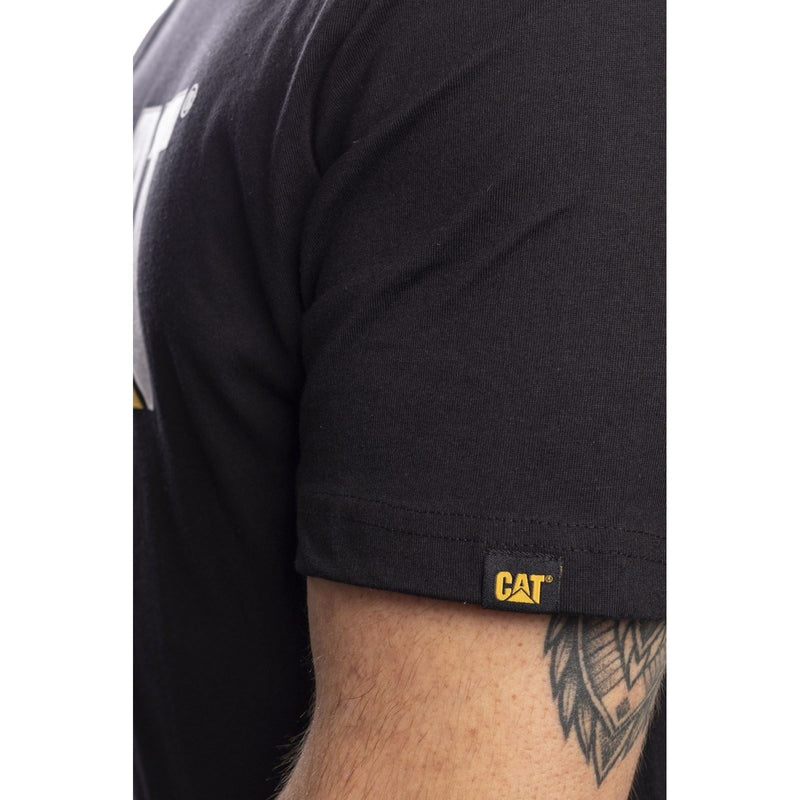 Caterpillar Trademark Logo Cotton Men's Black T-Shirt