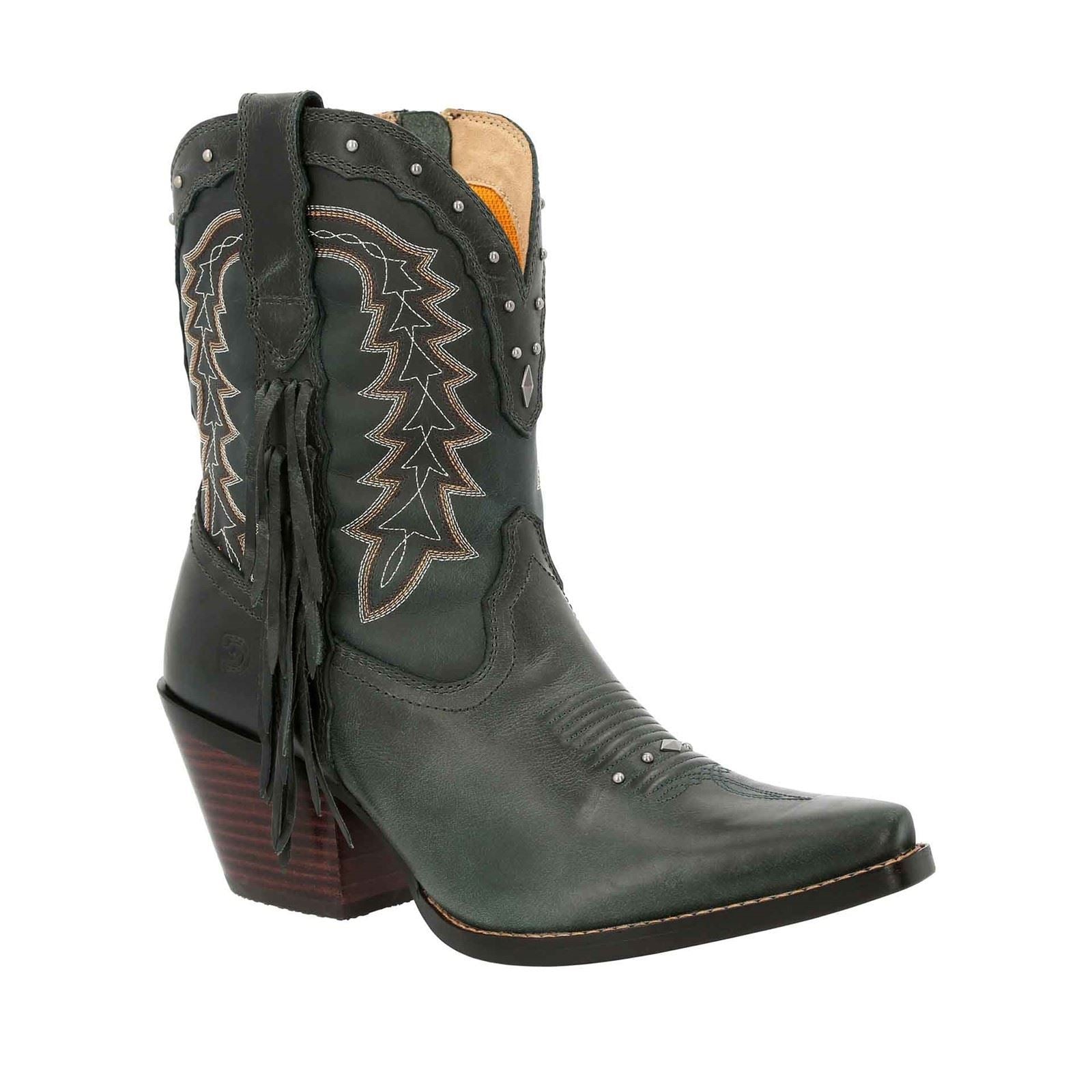 Durango Crush Bootie Leather Women's Saddle Brown/Denim Blue Boots