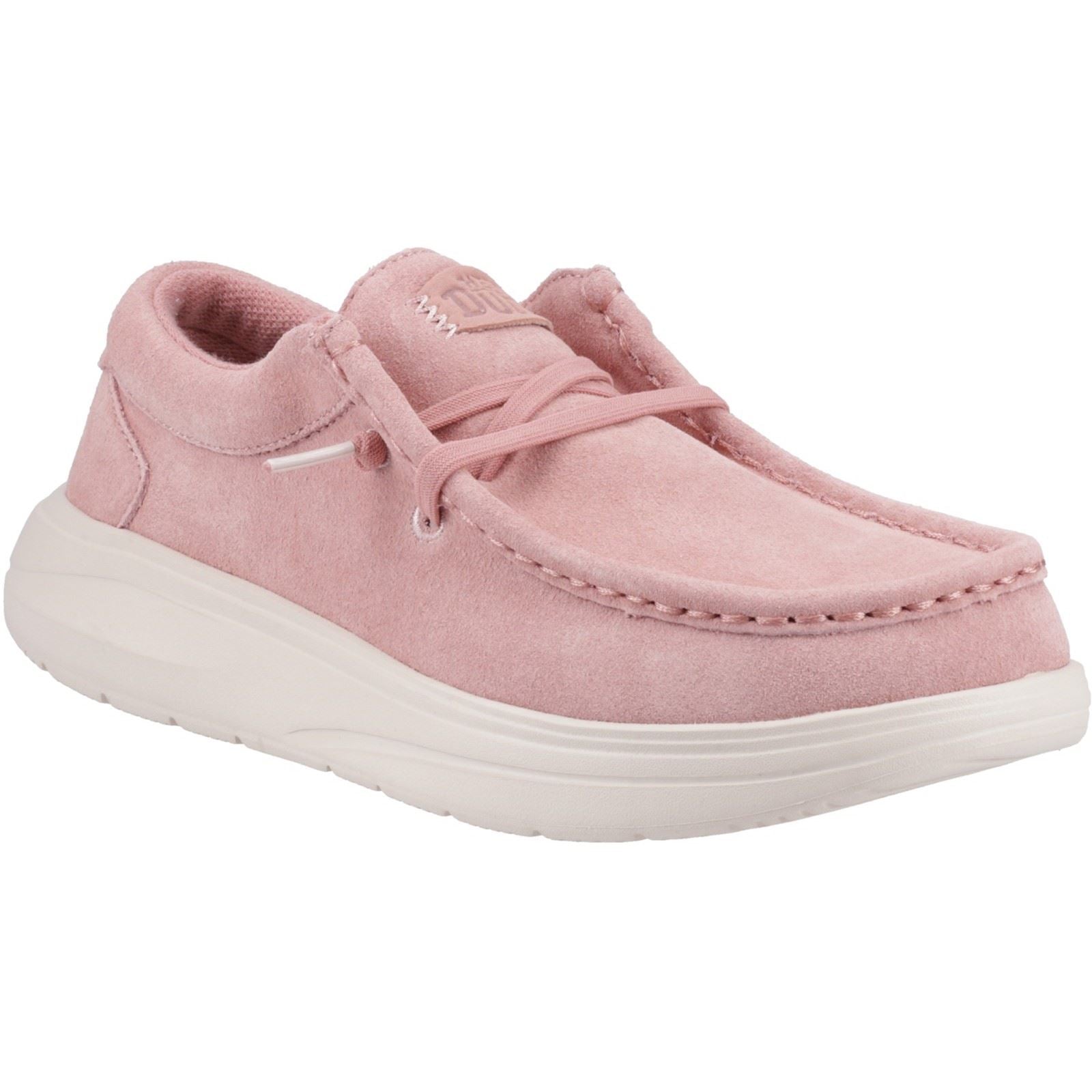 HEYDUDE Wendy COMF Suede Leather Women's Rose Pink/Whisper Pink Moccasins Shoes