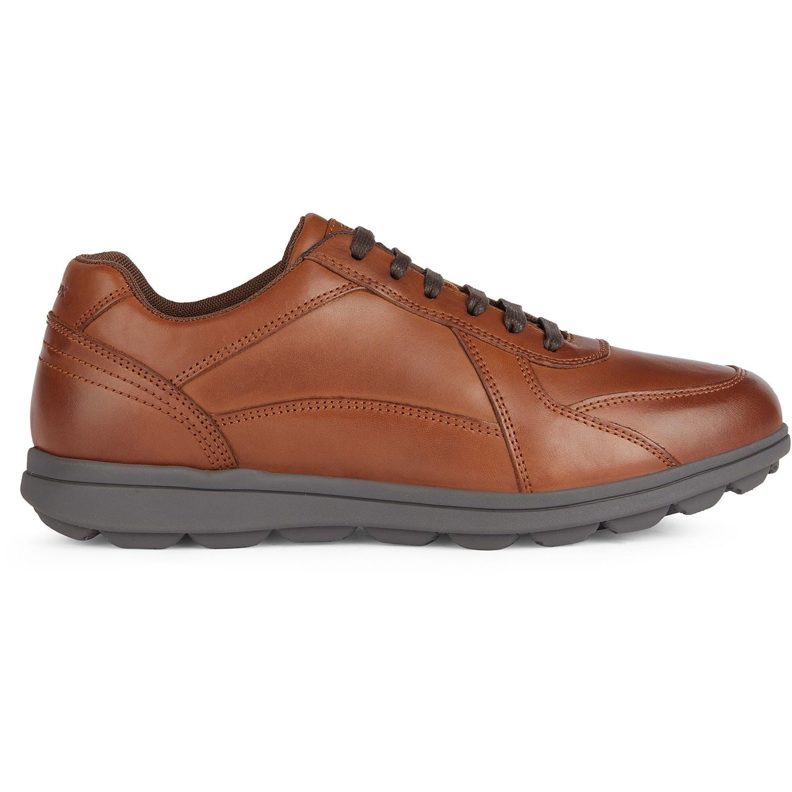 Geox U SPHERICA EC12 Leather Bovine Full Grain Men's Cognac Sneakers