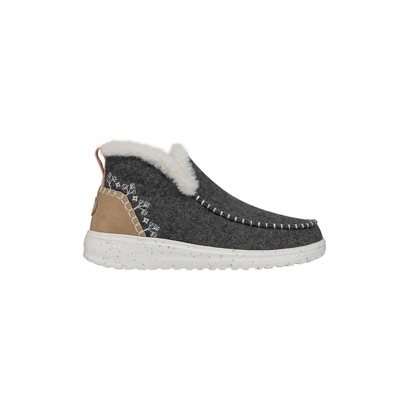 HEYDUDE Denny Wool Faux Shearling Polyester Women's Grey Boots