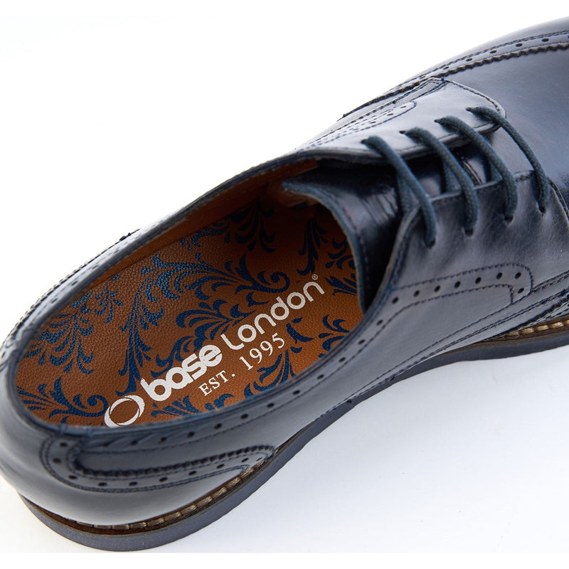 Base London Joe Leather Men's Navy Brogues Shoes