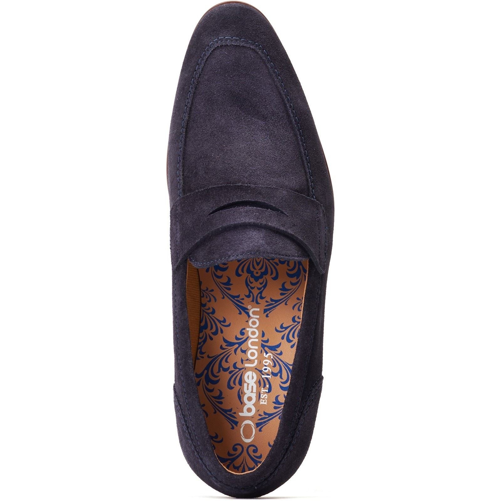 Base London Bruno Leather Men's Navy Loafers
