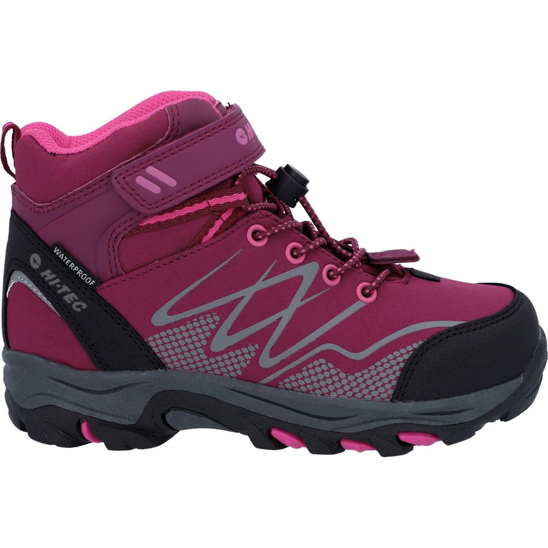 Hi-Tec Blackout Mid Synthetic Soft Shell Girls's Dark Rose/Fuchsia Hiking Boots