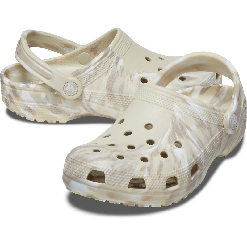 Crocs Classic Marbled Thermoplastic Bone/Multi Clogs