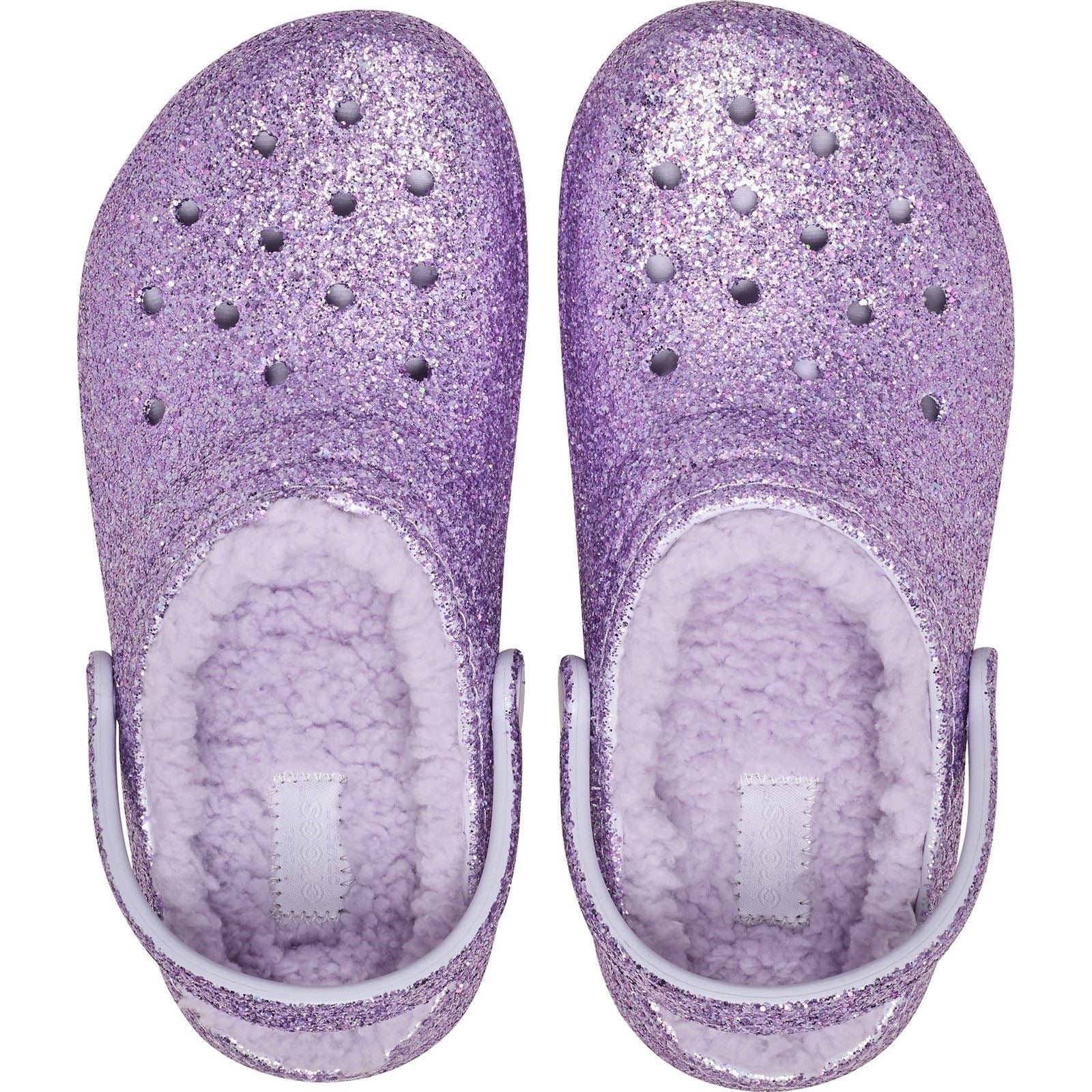 Crocs Classic Lined Clog Thermoplastic Kid's Purple Moon Clogs