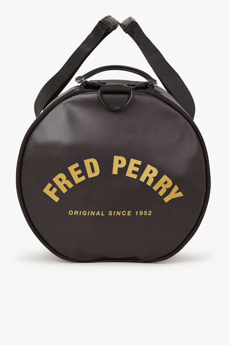 Fred Perry Tonal Classic Barrel Polyester Black/Gold Cross Bag