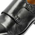 Chapman & Moore Toe Cap Monk Leather Men's Black Shoes