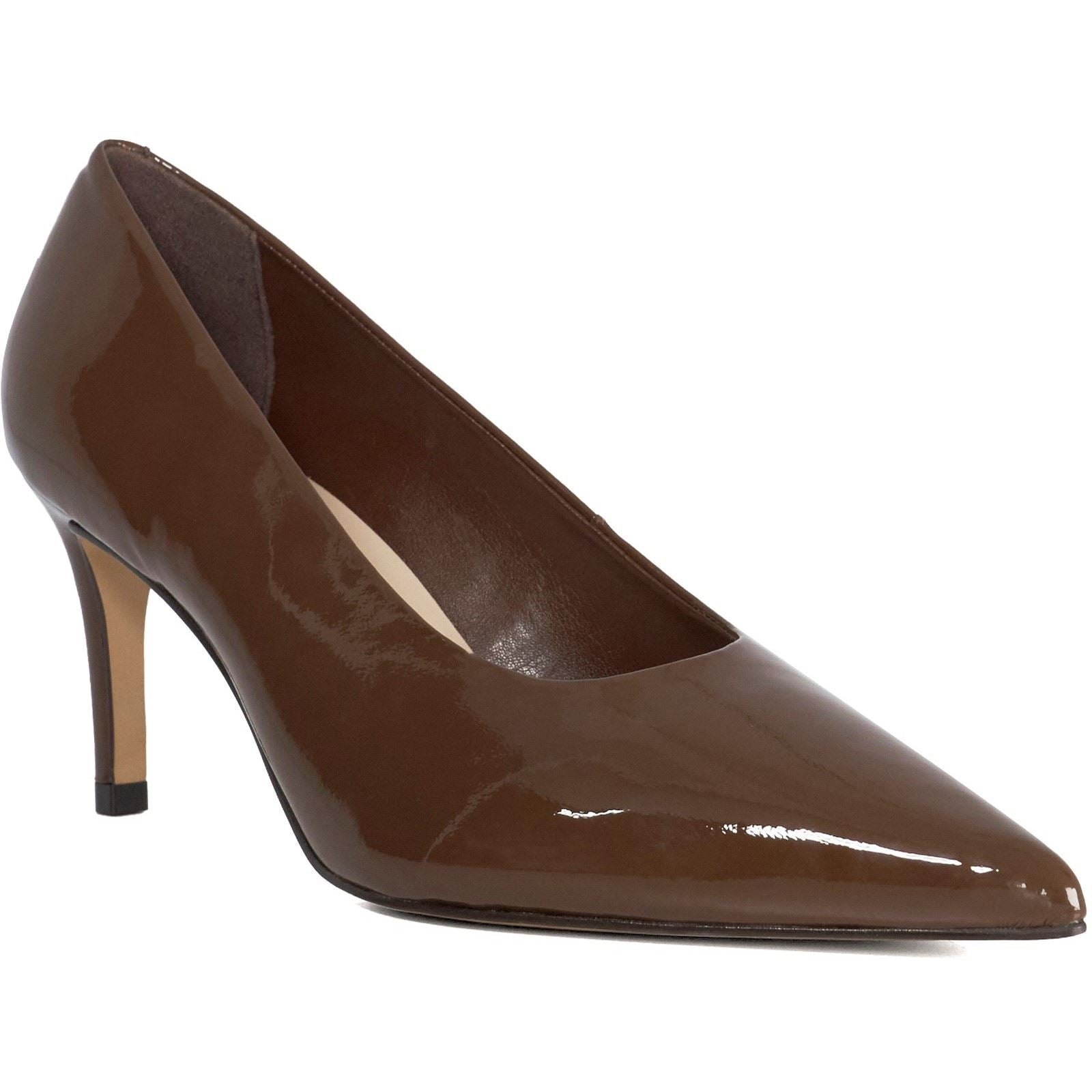 Dune Aspiring Leather Women's Brown Heels