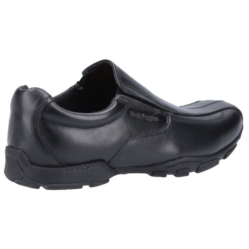 Hush Puppies Elijah Youth Boys Black Leather Loafers