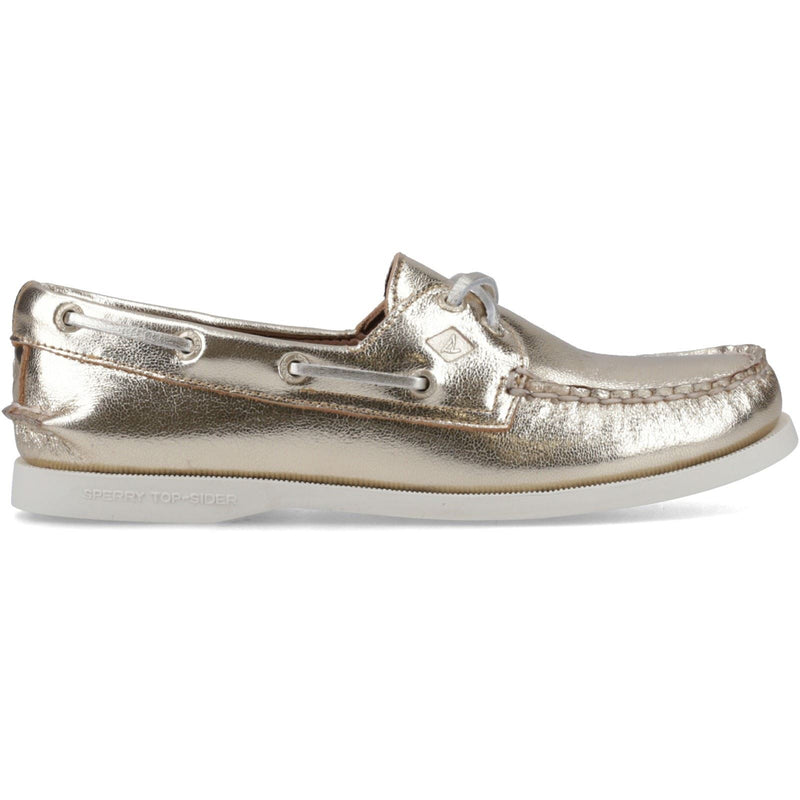 Sperry Authentic 2 Eye Leather Women's Gold Boat Shoes