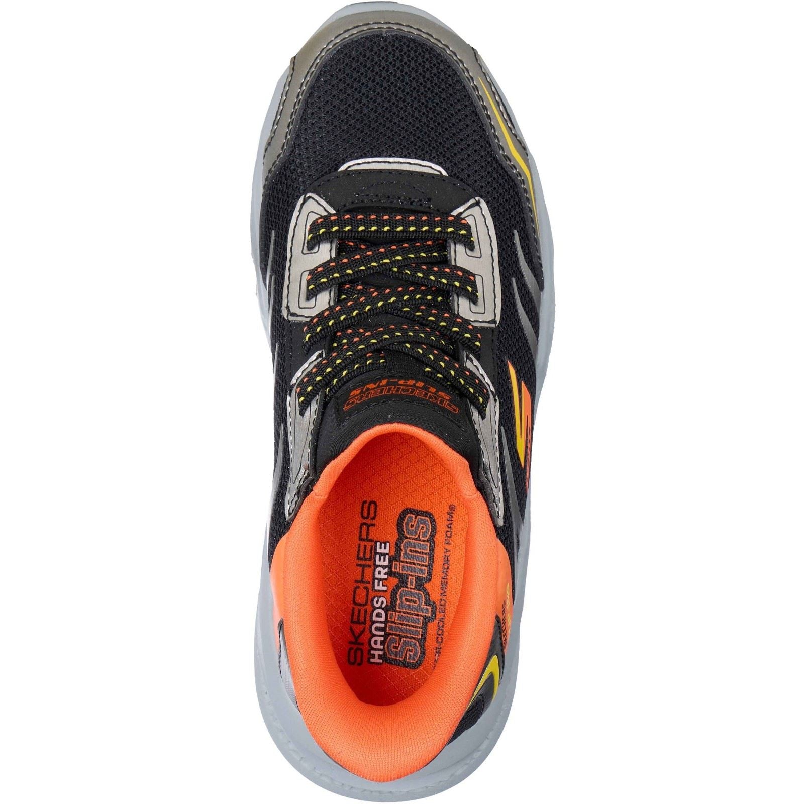 Skechers Meteor-Lights Brisk-Beams Boy's Black/Silver Trainers