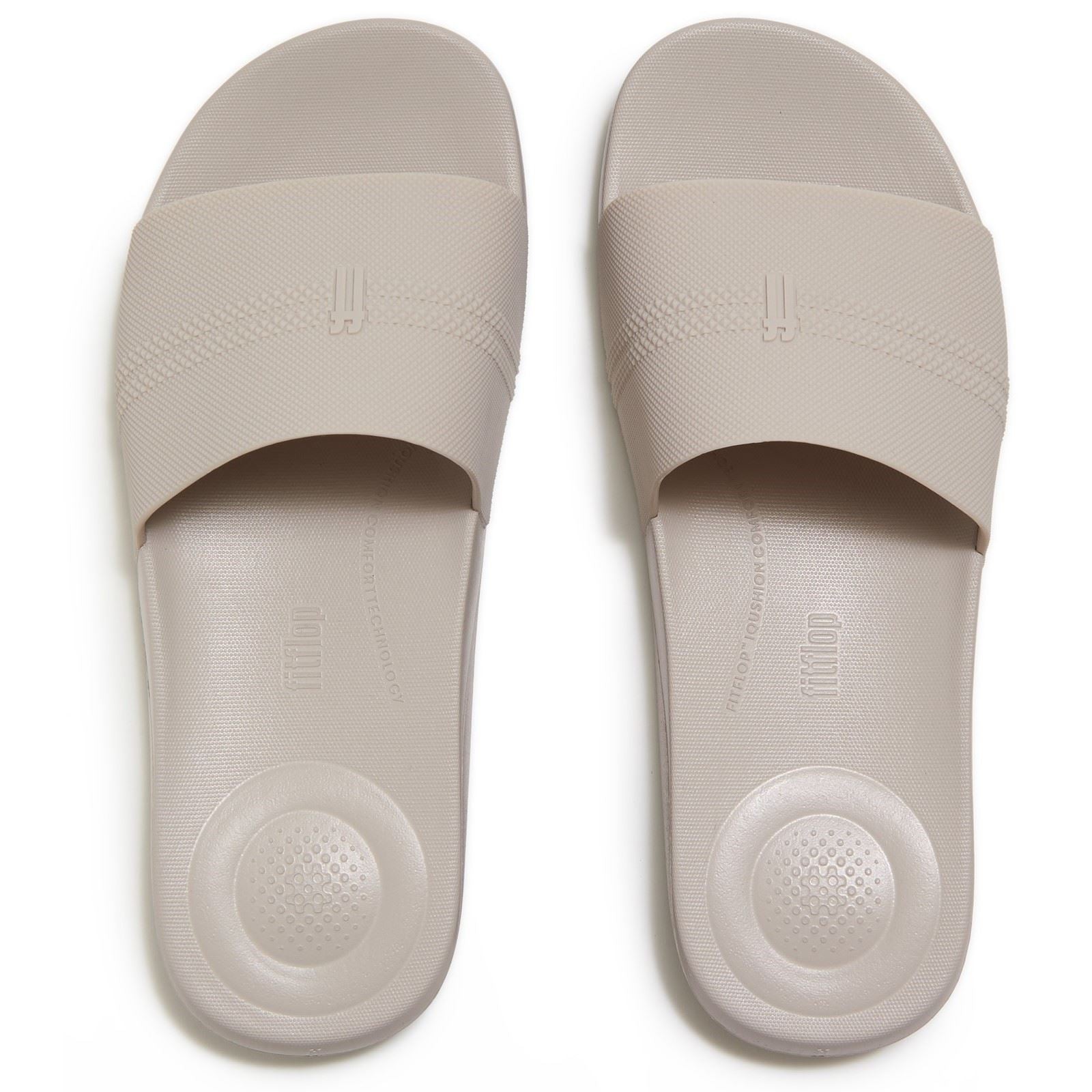 Fitflop iQushion Pool Polyurethane Men's Pale Grey Slides