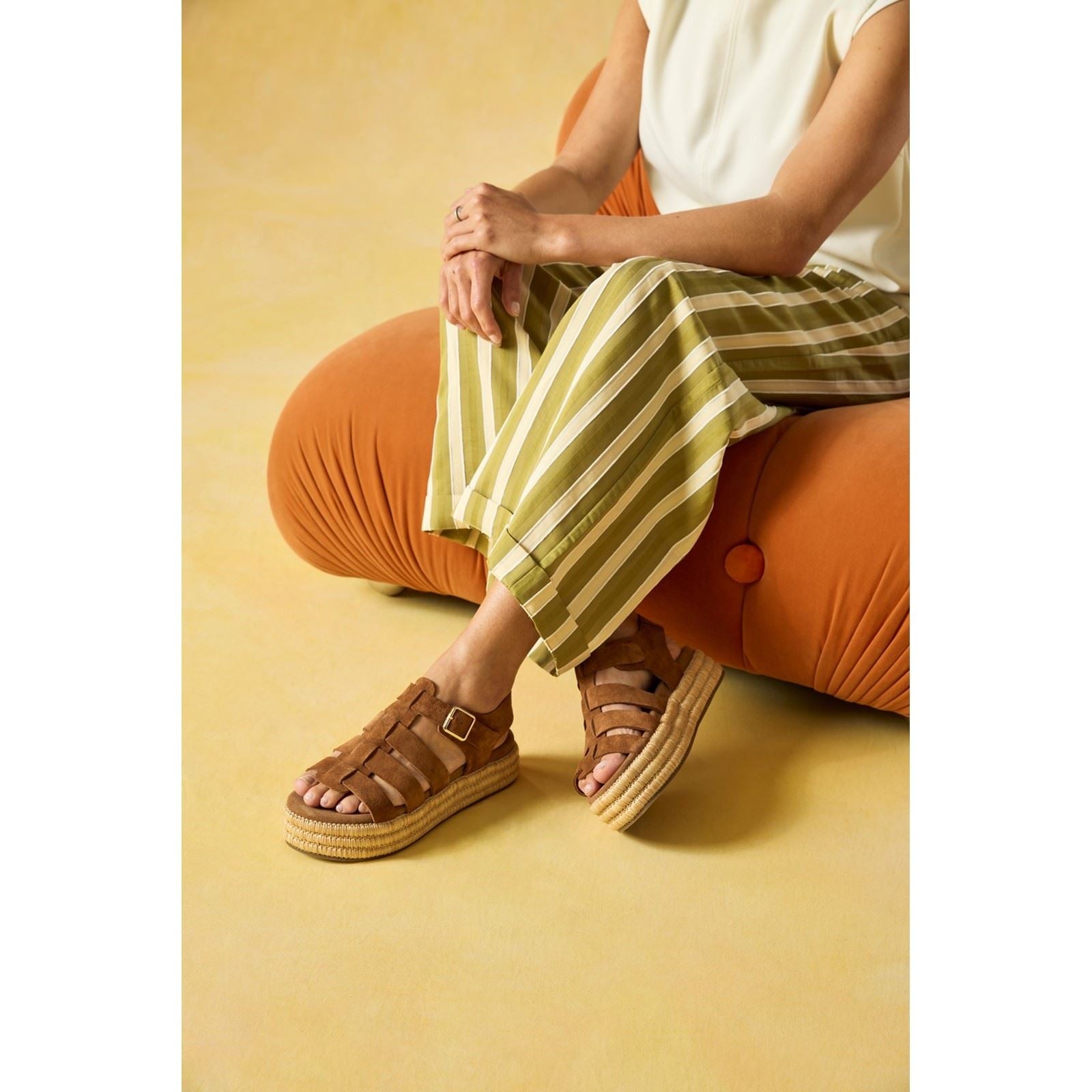 Hush Puppies Rosetta Gladiator Leather Women's Tan Sandals