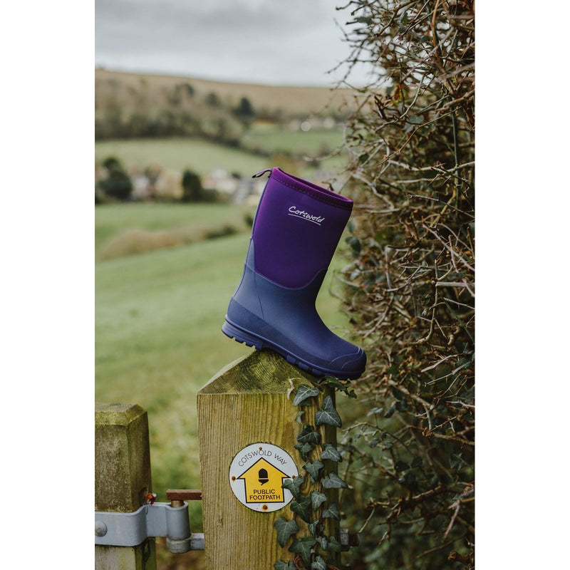 Cotswold Hilly Synthetic Purple Wellington Boots