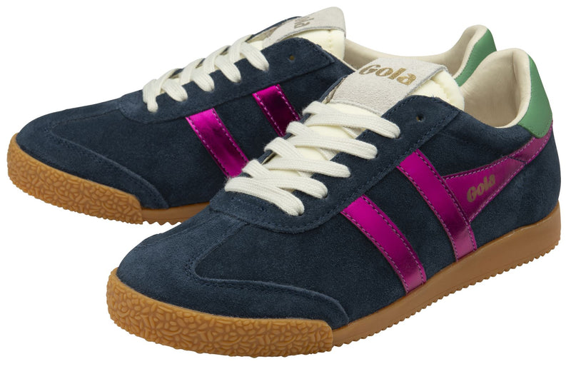 Gola Elan Glitz Suede Women's Navy/Fuchsia/Emerald Sneakers