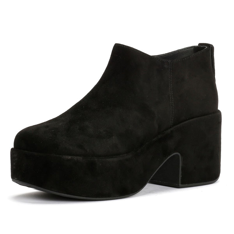 FitFlop Platfforms Heeled Short Suede Women's Black Boots