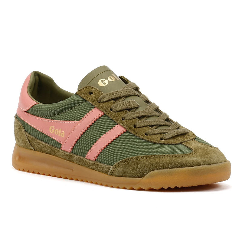 Gola Tornado Women's Military Green/Coral Pink Trainers