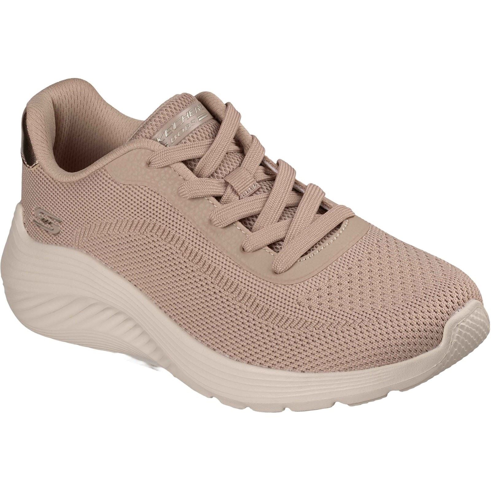 Skechers Bobs Squad Waves Current Look Textile Women's Taupe Sneakers