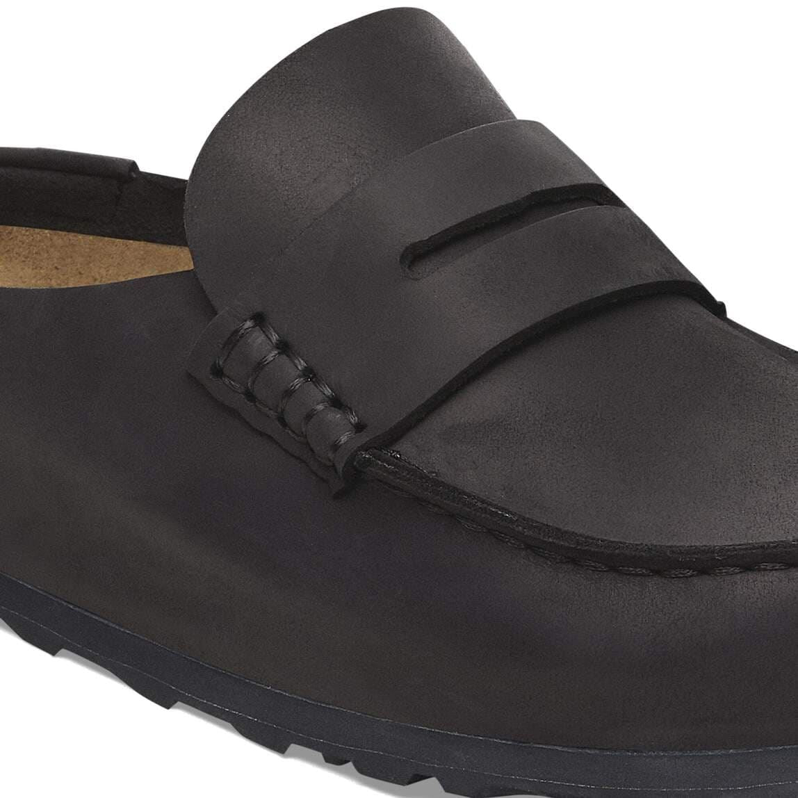 Birkenstock Naples Leather Black Regular Clogs