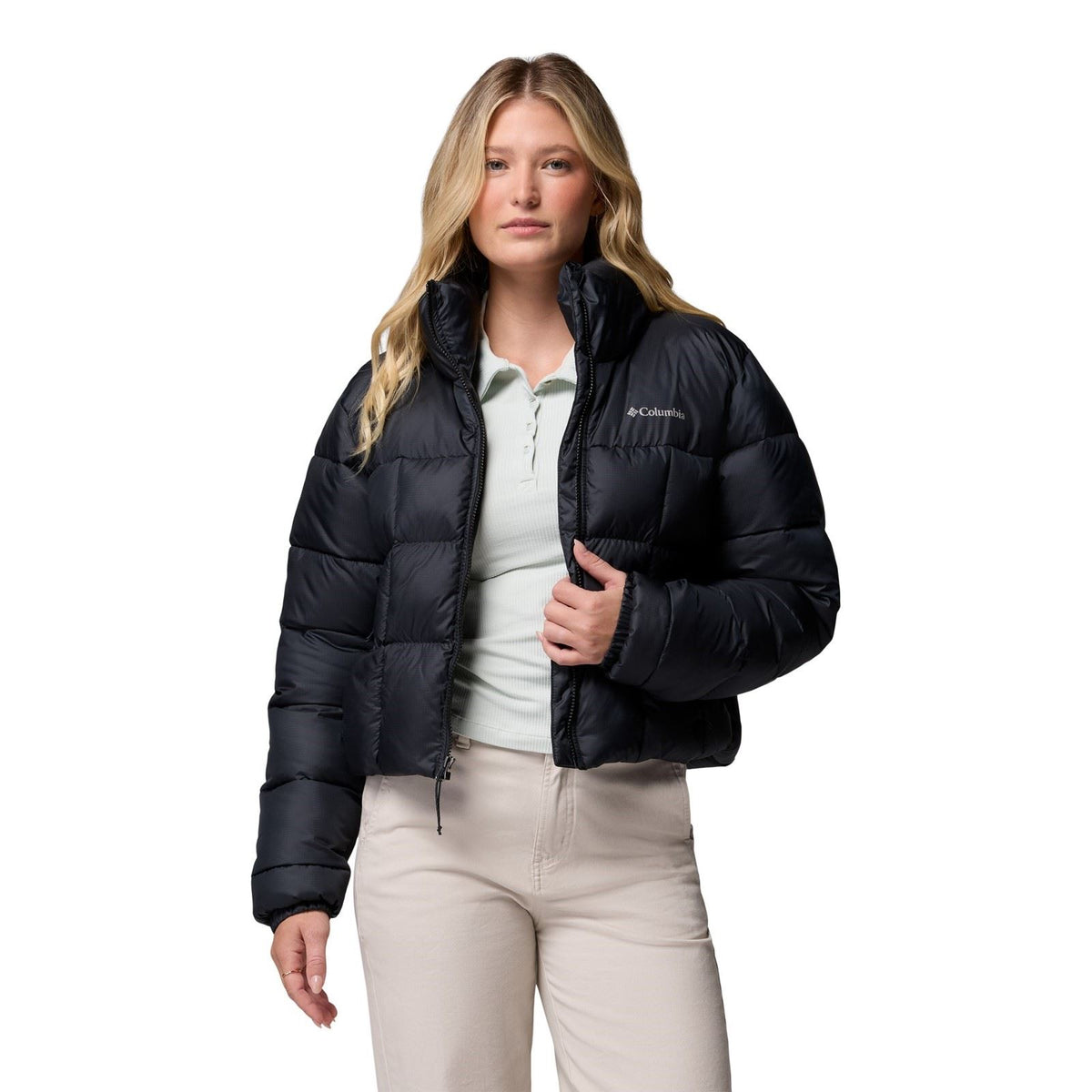 Columbia Puffect III Cropped Jacket Women's Black Puffer Jackets