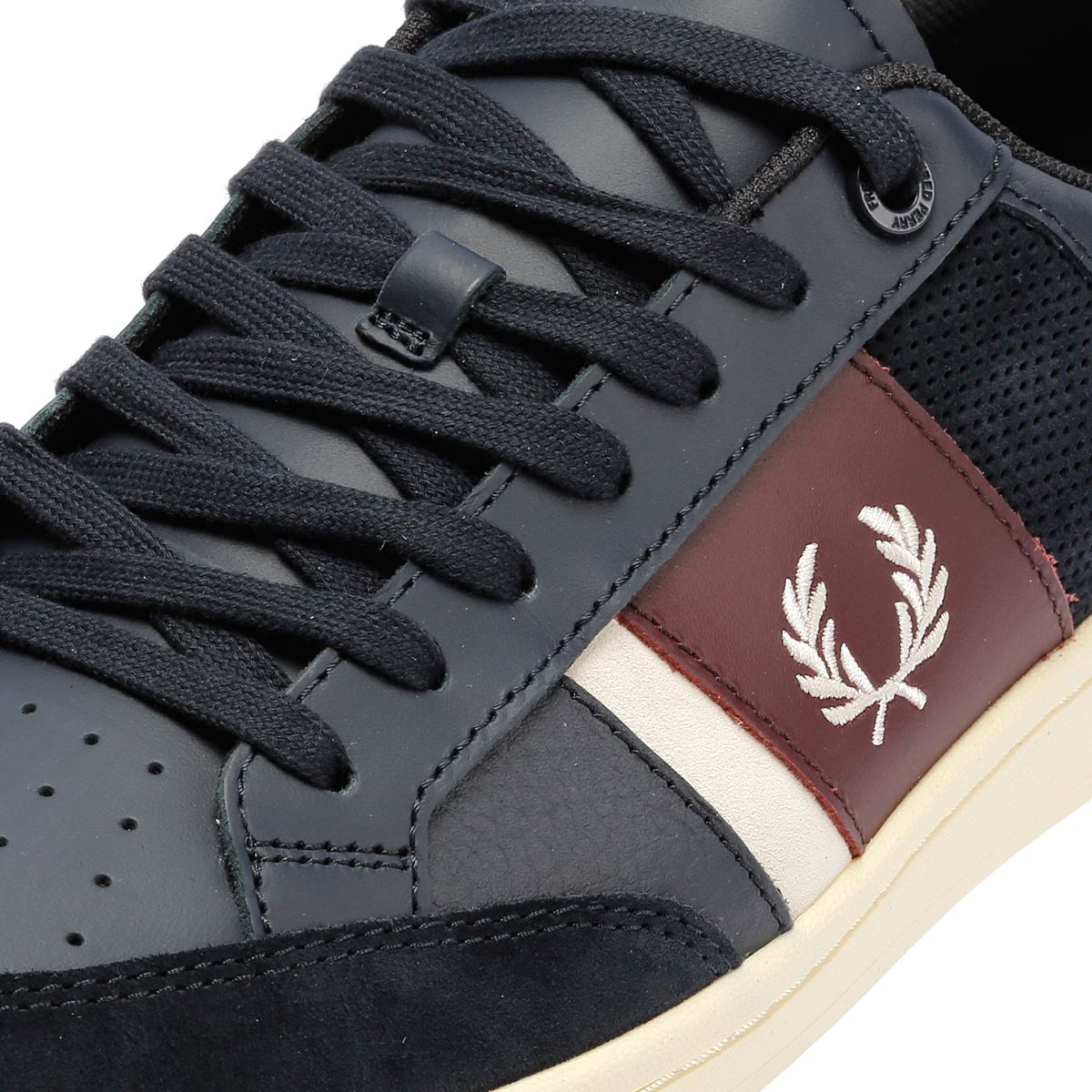 Fred Perry B725 Leather Suede Men's Navy/Ecru/Oxblood Sneakers