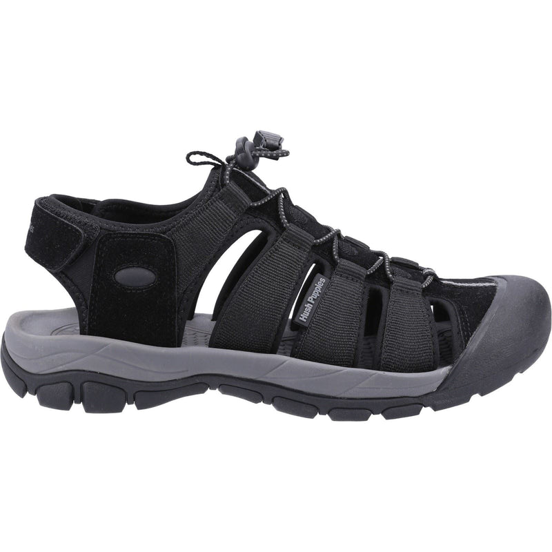 Hush Puppies Peru Synthetic/Webbing Men's Black Sandals
