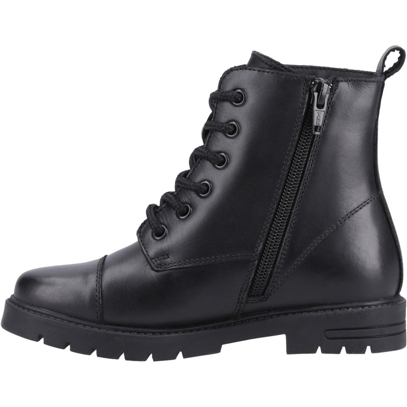 Hush Puppies Lauren Senior Leather Girls's Black Boots