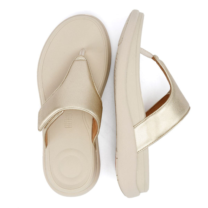 FitFlop F-Mode Go Adjustable Flatform Women's Platino Sandals