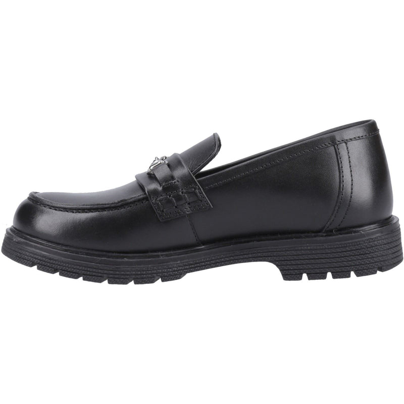 Hush Puppies Lydia Senior Leather Girls's Black Loafers