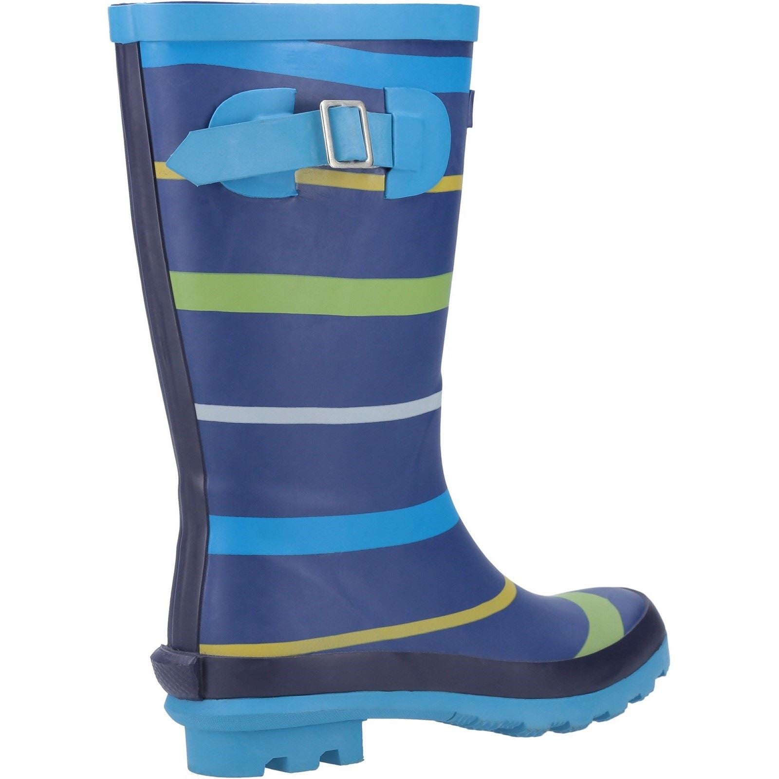 Cotswold Stripe Wellington Rubber Boys's Blue/Green/Yellow Wellington Boots