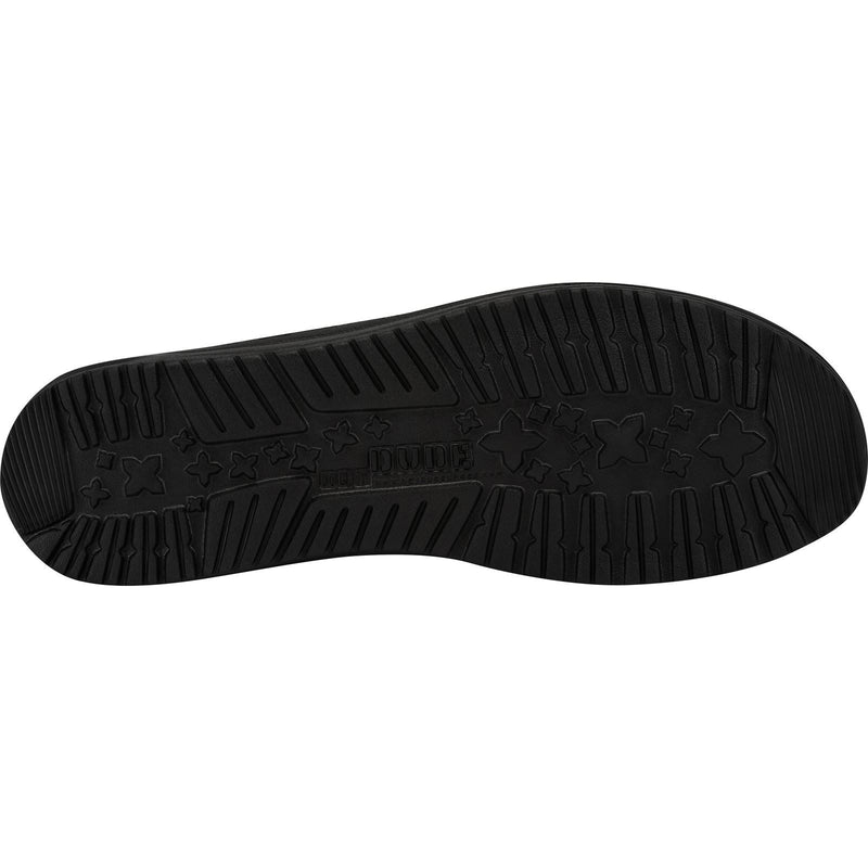 HEYDUDE Wally Sox Faux Suede Men's Micro Total Black Boat Shoes