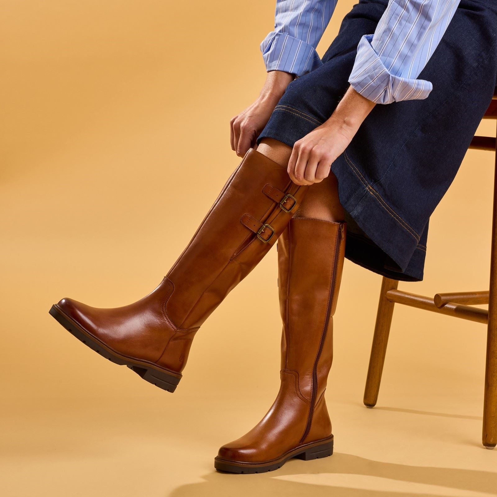 Hush Puppies Tallulah Leather Women's Tan Boots