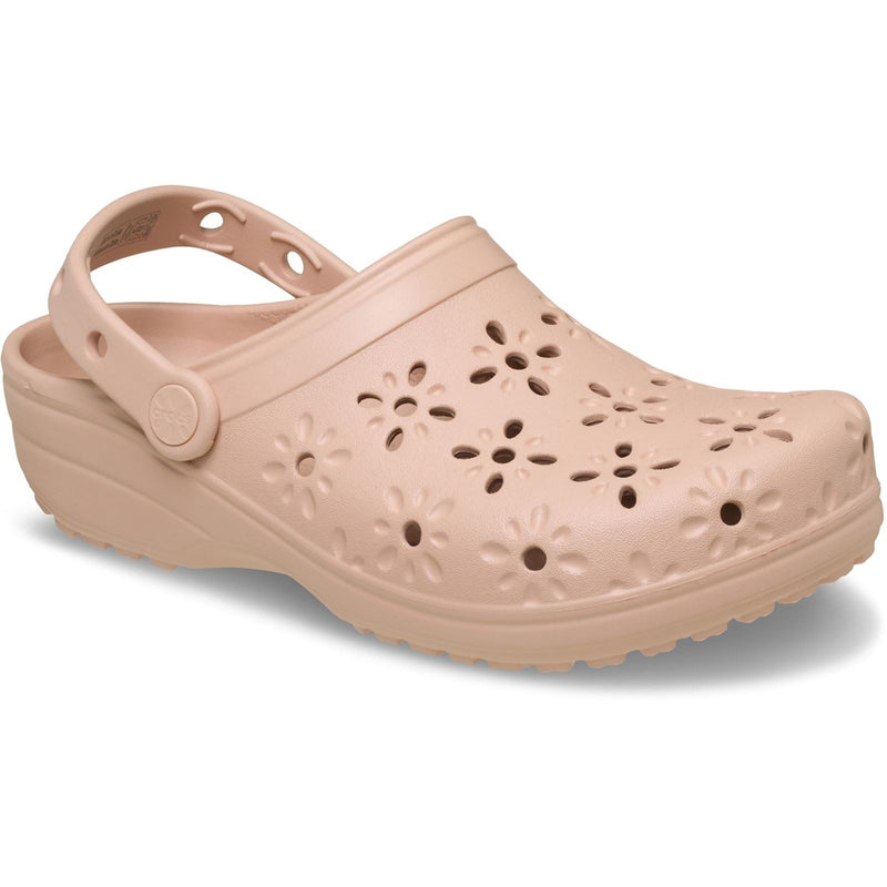 Crocs Classic Floral Cut Out Thermoplastic Pink Caramel Clogs