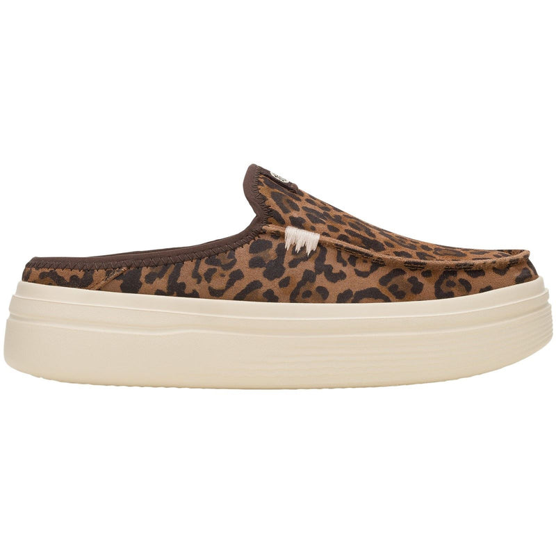 HEYDUDE Austin Lift Classic Leather Women's Brown Leopard Mules