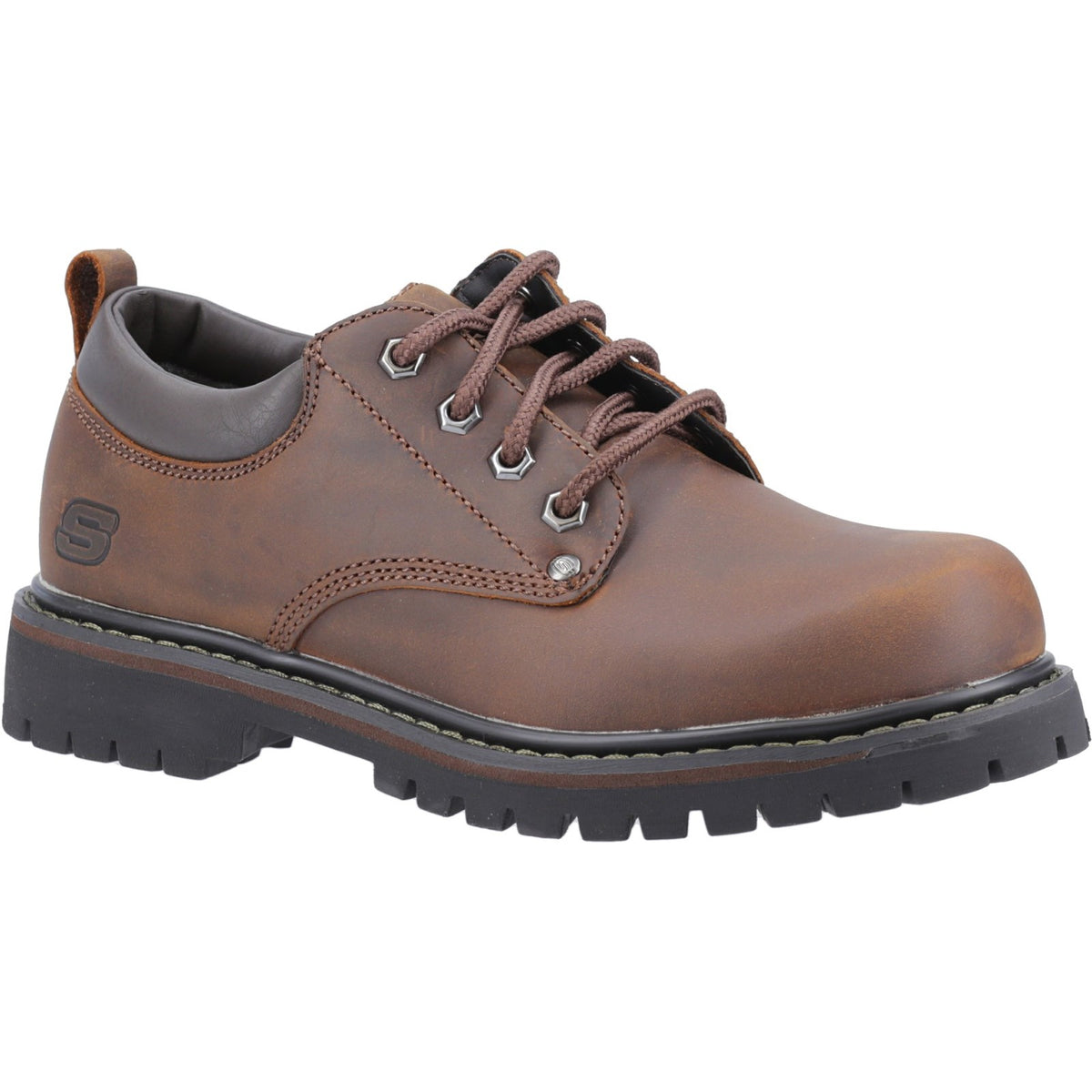Skechers Men Tom Cats Leather Oxford Shoes Dark Brown Laces Lug Sole Size 14 Skechers Tom Cats Dark Brown Lace Mens Shoes Leather | eBay main image 4