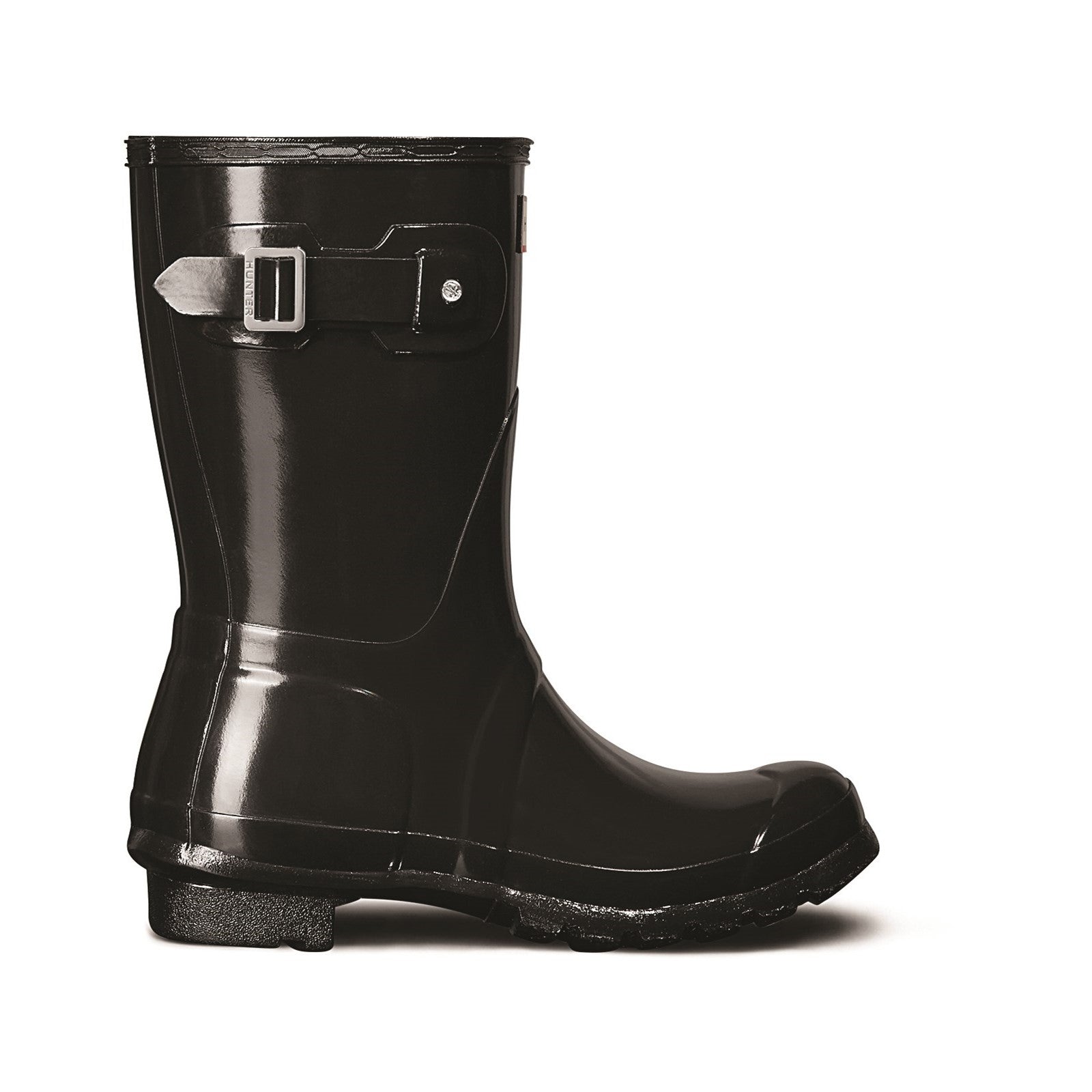 Hunter Womens Gloss Black WFS1000RGL-BLK Original Short Wellington Boots