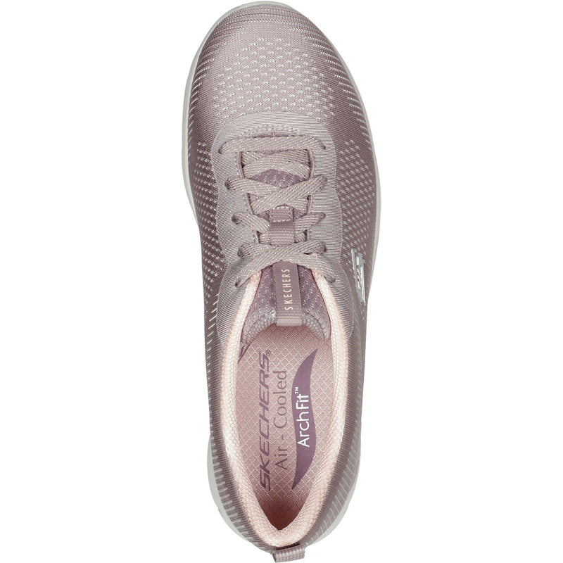 Skechers Womens Arch Fit Refine Classy Doll 104390-DKTP Dark Taupe Lace Up Shoe