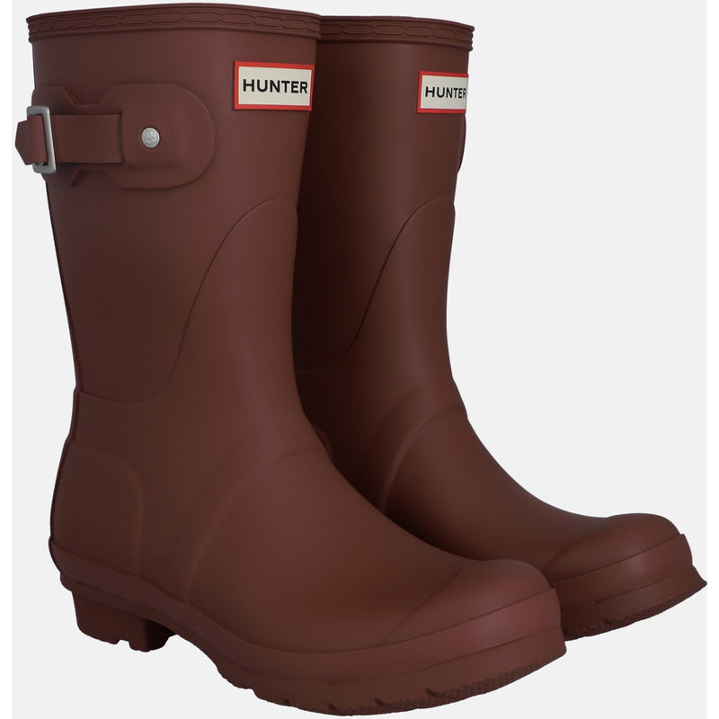 Hunter Womens Matt Dark Red WFS1000RMA-MTR Original Short Wellington Boots