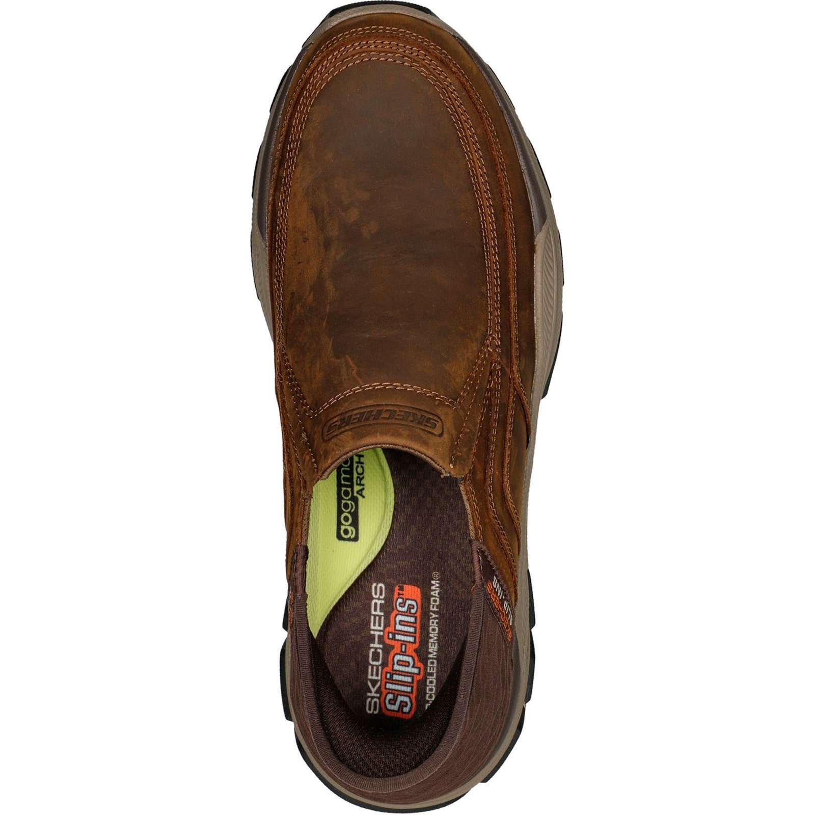Skechers Mens Respected Elgin 204810-CDB Dark Brown Slip On Shoe