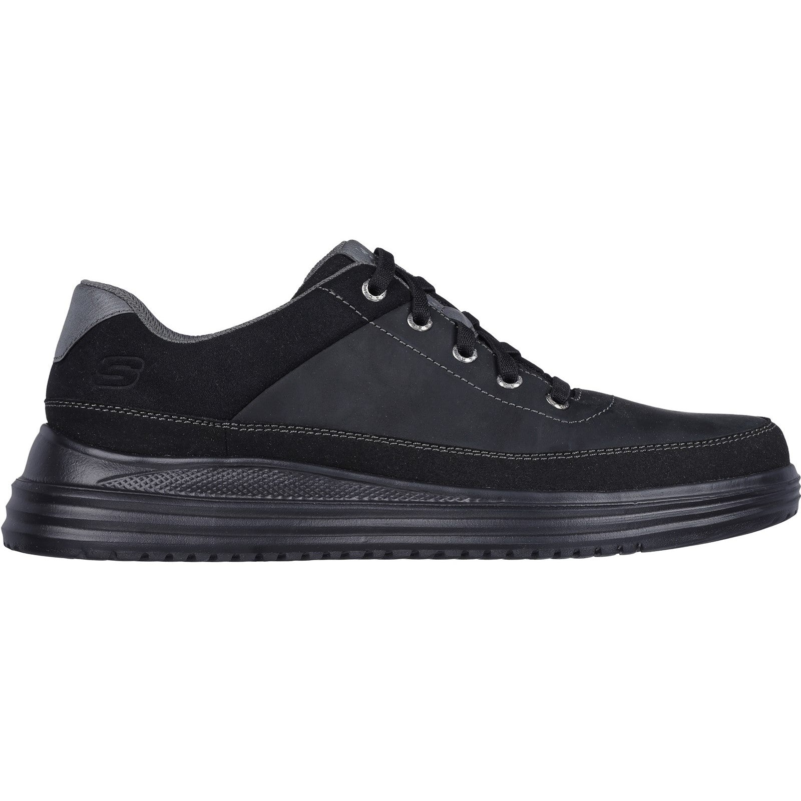 Skechers Mens Proven - Aldeno 204875-BBK Black Lace Up Shoe