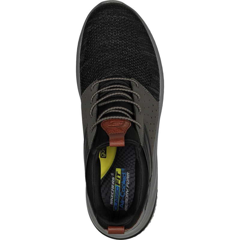 Skechers Mens Delson 3.0 - Cicada Wide 210238W-BKGY Black/Grey Slip On Shoe